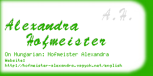 alexandra hofmeister business card